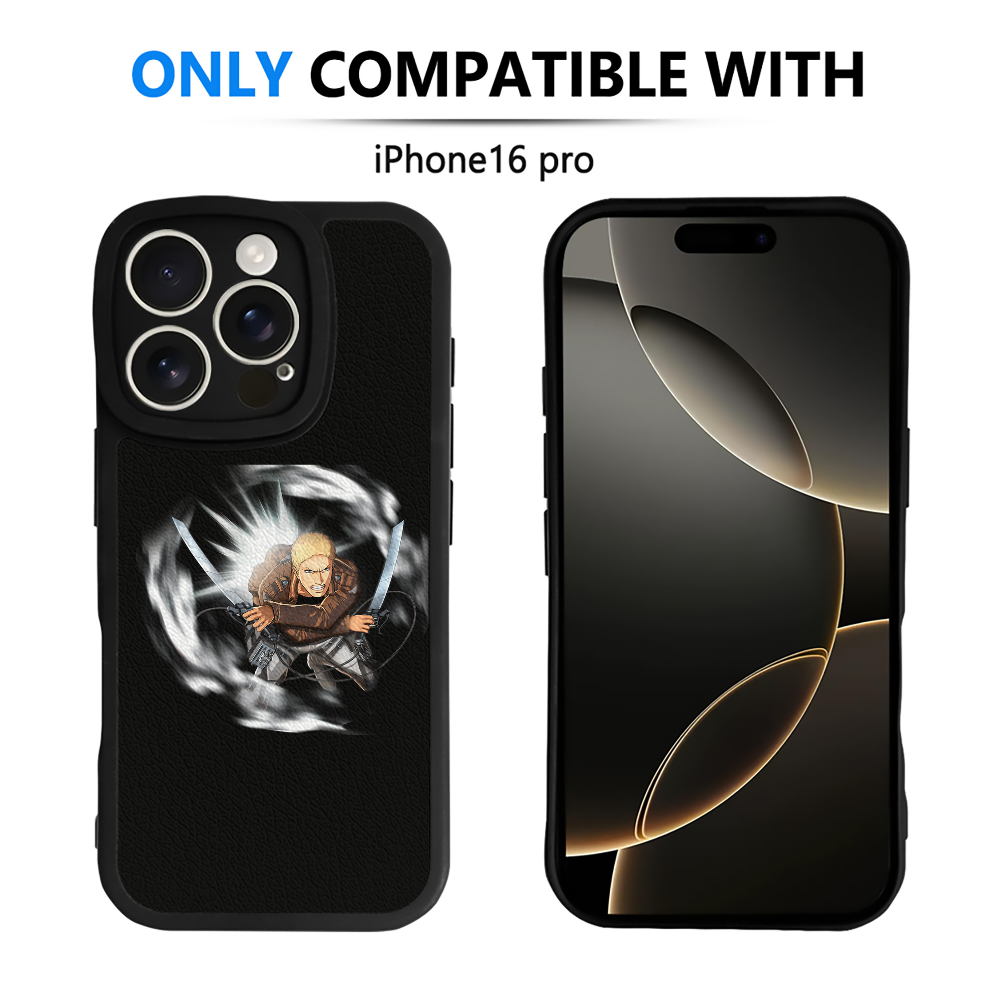 （画像用） 進撃の巨人 ライナー・ブラウン Attack on Titan Reiner Braun 【iPhone 16シリーズ対応】シリコンスマホケース（レザー調） 材質：シリコン